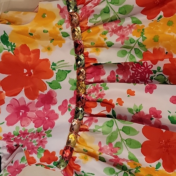 American Princess Baby Floral Dress with Jewel Detail Size 9M EUC w/Bloomers - Picture 2 of 5